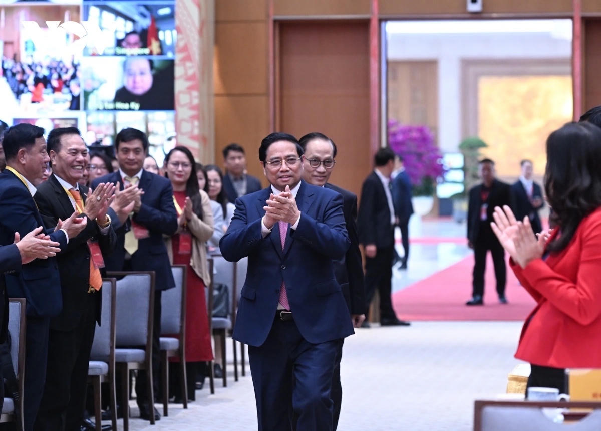 Thủ tướng Chính phủ Phạm Minh Chính dự Hội nghị toàn quốc Tổng kết việc thực hiện Nghị quyết 36 của Bộ Chính trị. Ảnh: Lại Hoa