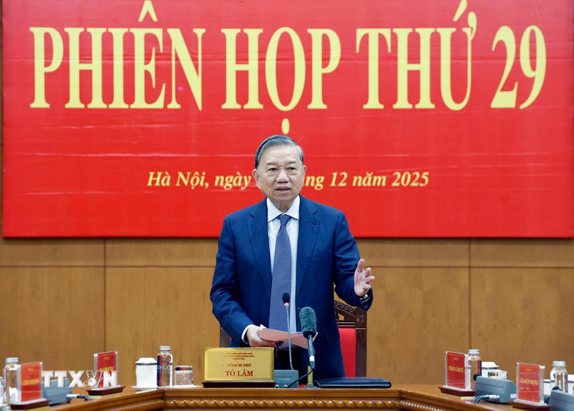 Tổng Bí thư Tô Lâm phát biểu. (Ảnh: Thống Nhất/TTXVN).