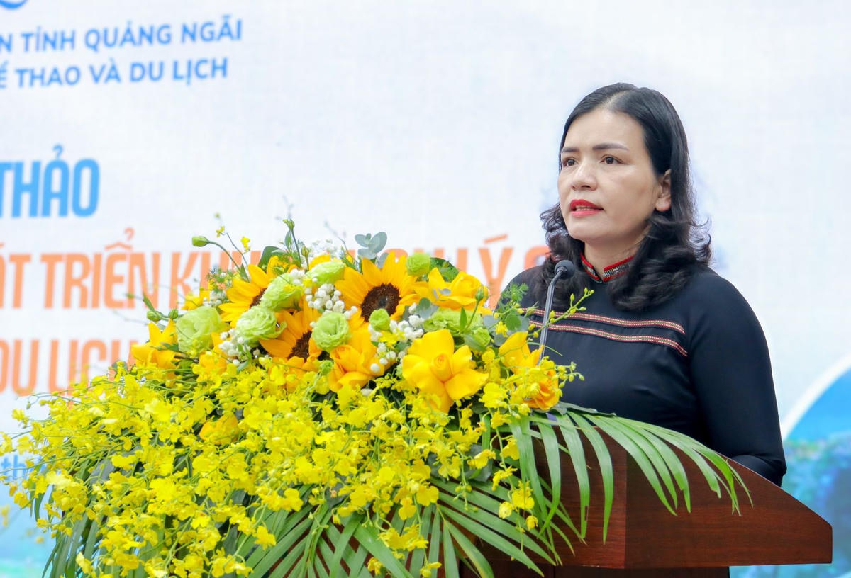 Phó Chủ tịch Thường trực UBND tỉnh Quảng Ngãi Y Ngọc phát biểu tại Hội thảo. Ảnh: CV.