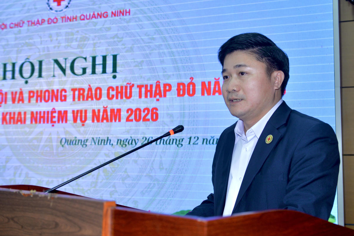 Ông Lý Văn Thành, Chủ tịch Hội CTĐ tỉnh Quảng Ninh phát biểu kết luận Hội nghị.