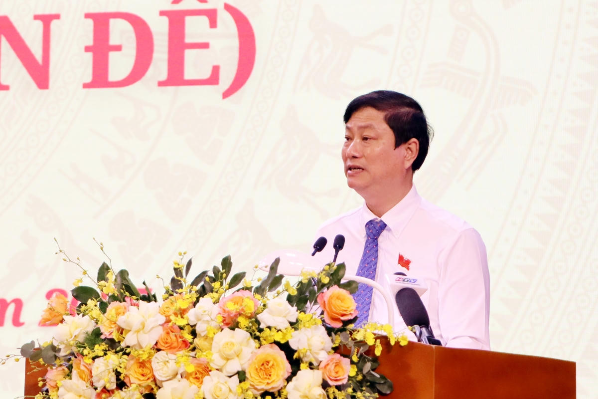 Ông Võ Văn Minh - Chủ tịch HĐND TP Hồ Chí Minh phát biểu khai mạc kỳ họp. Ảnh: T.D