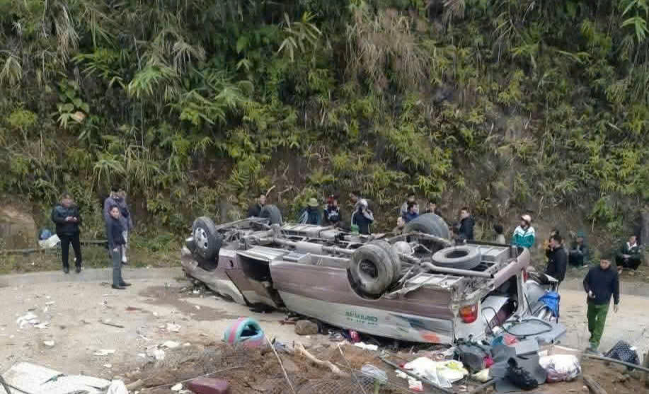 Hiện trường vụ tai nạn. Ảnh: Hùng Đạt.