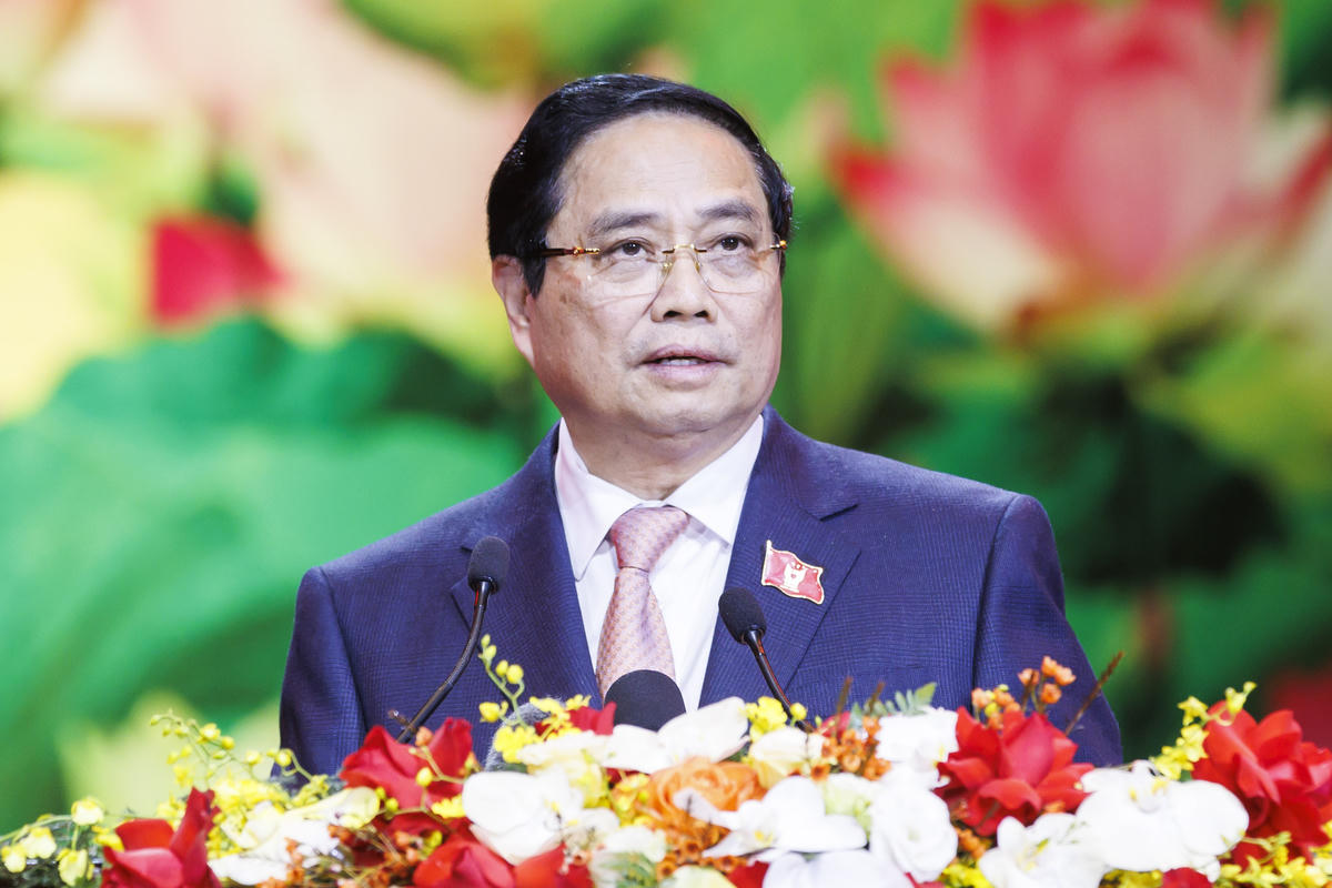 Thủ tướng Phạm Minh Chính phát biểu khai mạc Đại hội. Ảnh: Quang Vinh