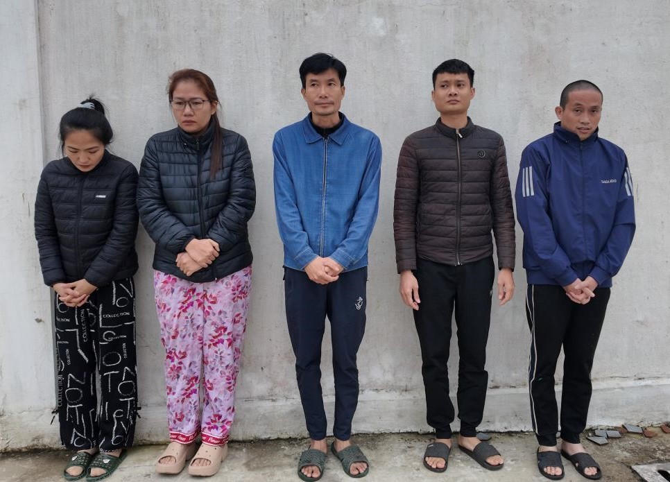 5 đối tượng bị khởi tố. Ảnh: CAHT.