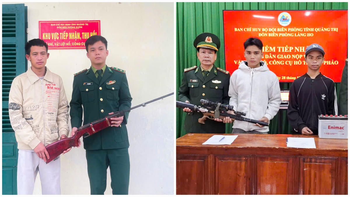 Quảng Trị: Người dân tự nguyện nộp 4 khẩu súng tự chế