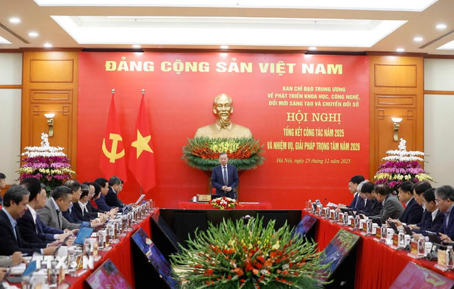 Tổng Bí thư Tô Lâm phát biểu chỉ đạo. (Ảnh: Thống Nhất/TTXVN)
