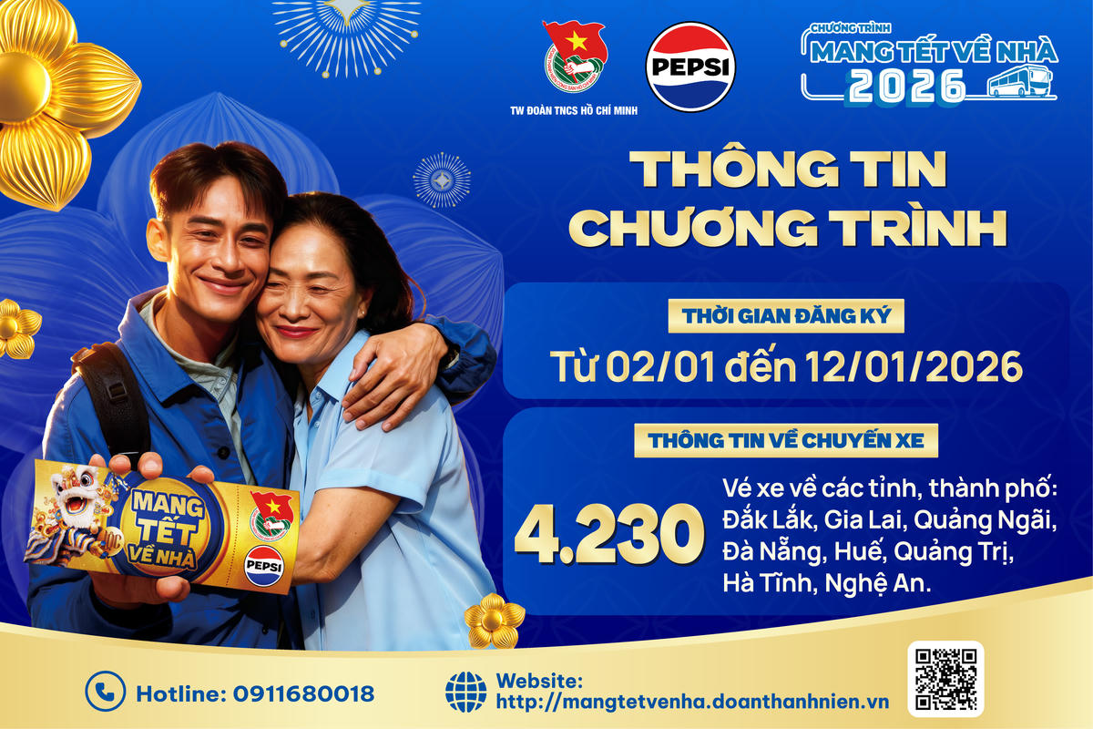 Chương trình tặng hơn 4.000 vé xe miễn phí cho sinh viên, thanh niên, công nhân về quê đón Tết. Ảnh: TL