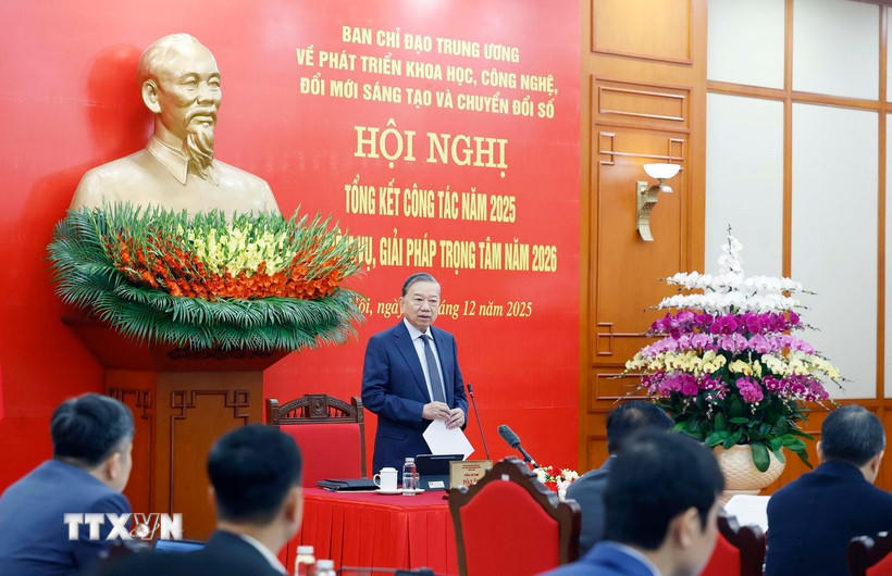 Tổng Bí thư Tô Lâm phát biểu chỉ đạo. (Ảnh: Thống Nhất/TTXVN)
