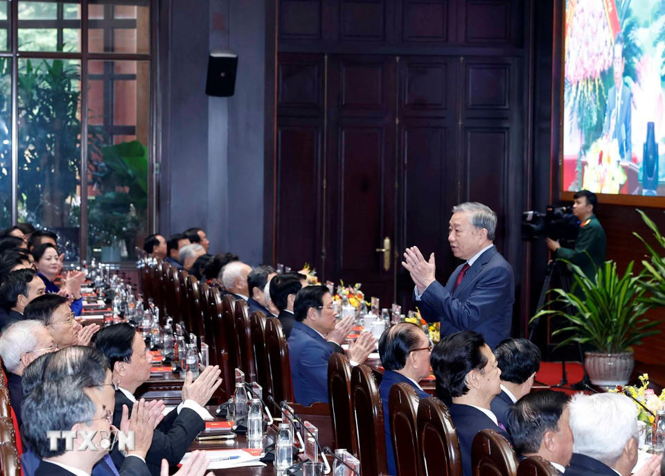 Tổng Bí thư Tô Lâm tại Lễ kỷ niệm. (Ảnh: Thống Nhất/TTXVN)