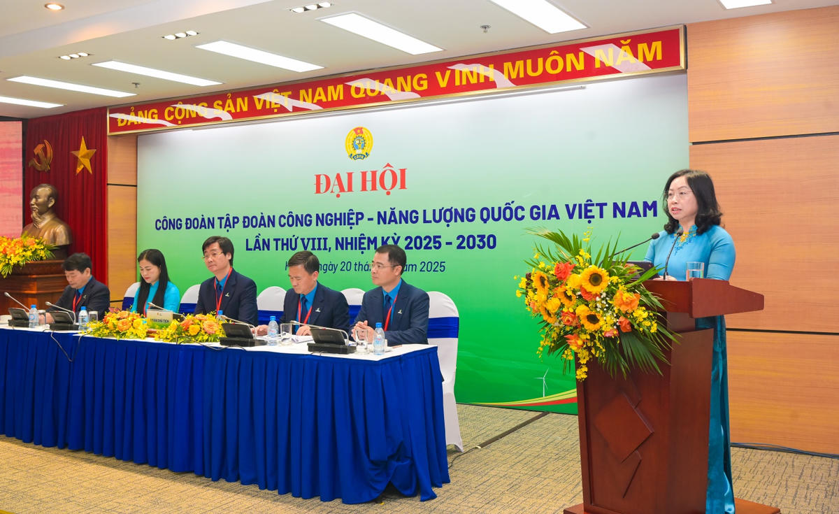 Đồng chí Thái Thu Xương - Phó Chủ tịch Thường trực Tổng Liên đoàn Lao động Việt Nam phát biểu tại Đại hội