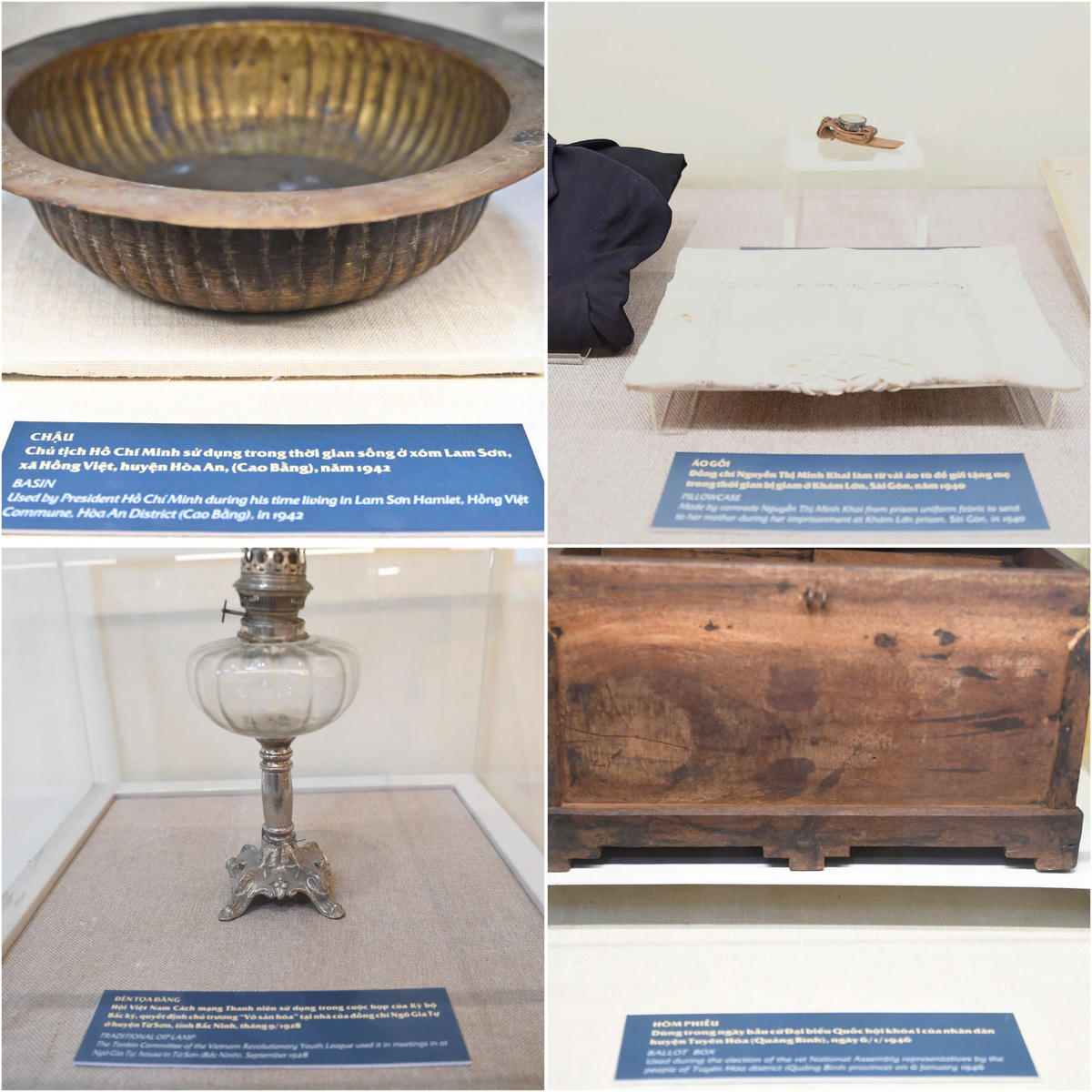 Một số hiện vật trưng bày. Ảnh: Phạm Sỹ.