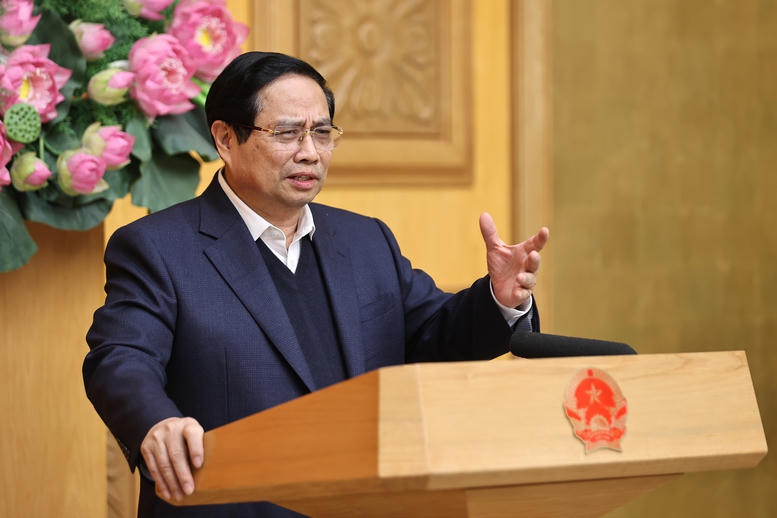 Thủ tướng Phạm Minh Chính phát biểu. Ảnh: Nhật Bắc