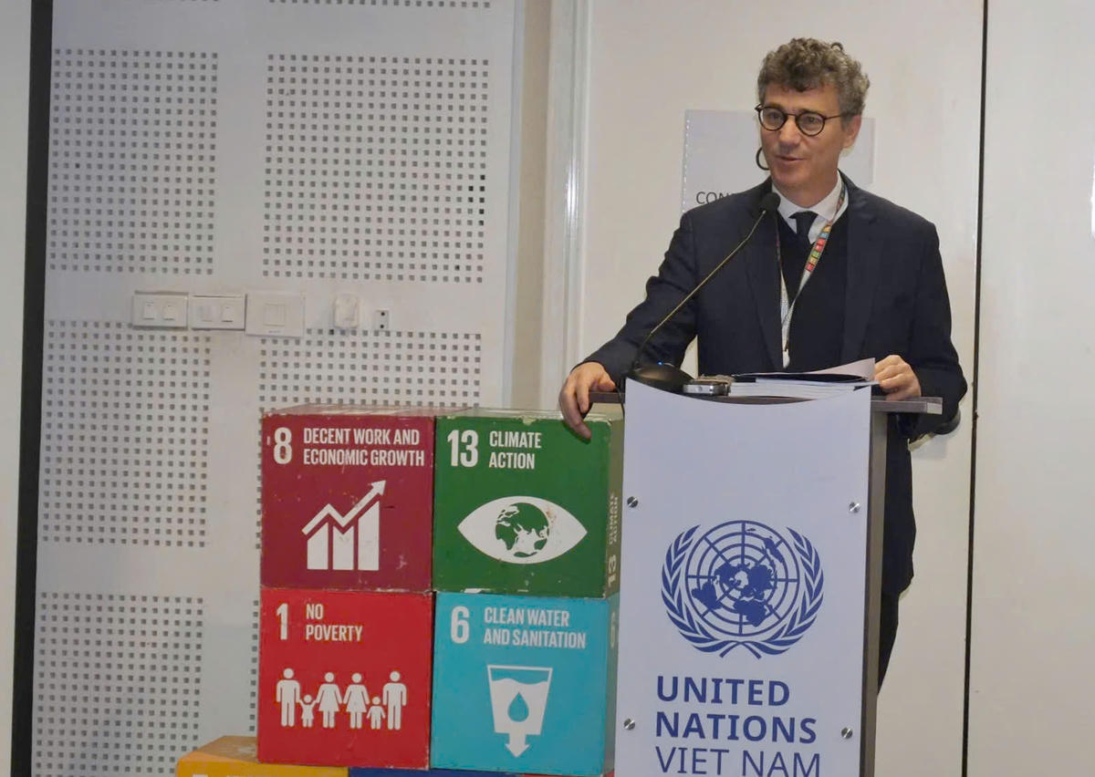 Ông Jonathan Wallace Baker, Trưởng Đại diện UNESCO tại Việt Nam phát biểu tại toạ đàm. Ảnh: Phạm Sỹ.