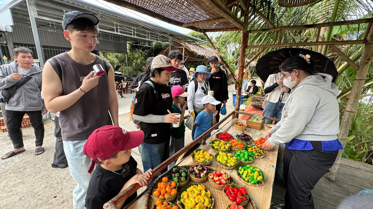 Đa dạng bánh dân gian được tạo hình trái cây bắt mắt. Ảnh: Trung Ngãi.