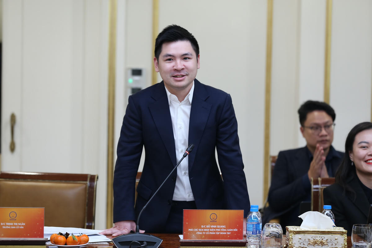 Tân Phó Chủ tịch Hiệp hội Doanh nghiệp nhỏ và vừa TP Hà Nội Đỗ Vinh Quang phát biểu tại sự kiện
