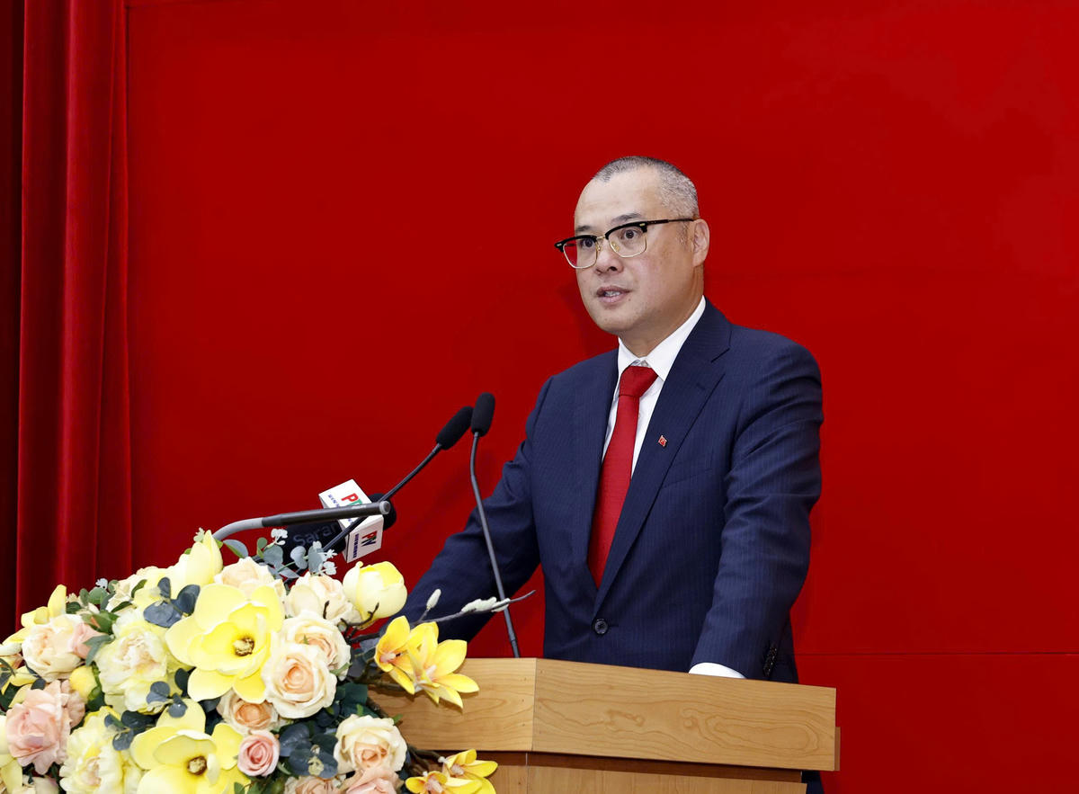 Tân Bí thư Tỉnh Ủy Phú Thọ Phạm Đại Dương phát biểu nhận nhiệm vụ. Ảnh: Tùng Duy.