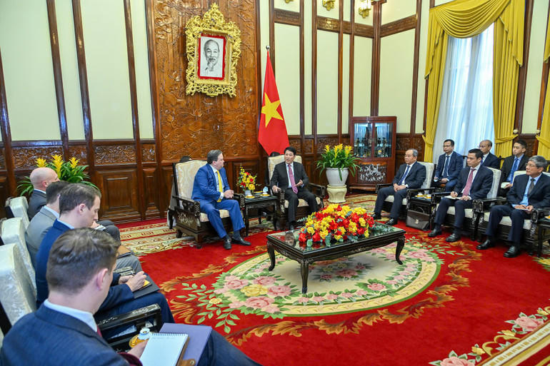 Toàn cảnh buổi tiếp. Ảnh: Thủy Nguyên