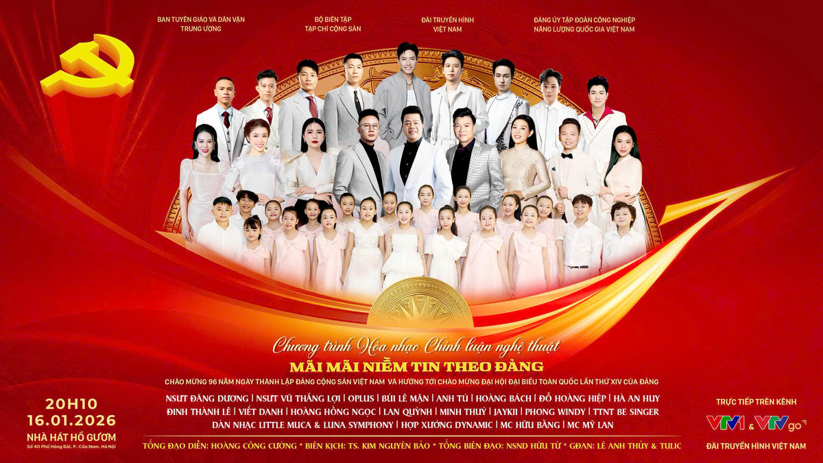 Chương trình “Mãi mãi niềm tin theo Đảng” là nơi âm nhạc, công nghệ và cảm xúc hòa quyện, góp phần lan tỏa niềm tự hào, niềm tin son sắt của Nhân dân đối với Đảng. Ảnh: BTC.