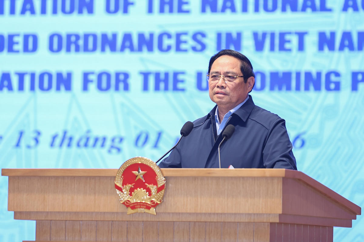 Thủ tướng Phạm Minh Chính phát biểu tại hội nghị. Ảnh: Nhật Bắc