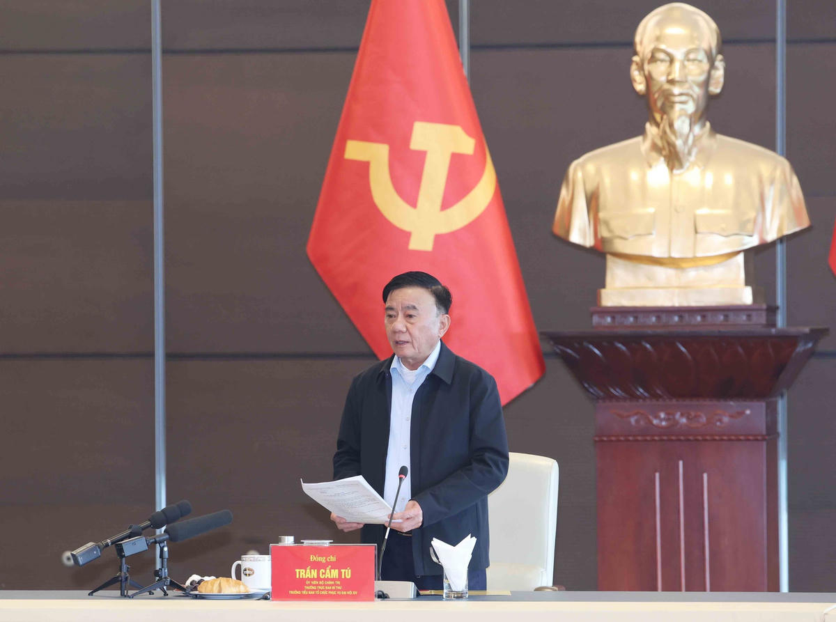 Thường trực Ban Bí thư Trần Cẩm Tú phát biểu tại buổi sơ duyệt với các cơ quan. Ảnh: Phương Hoa -&nbsp;TTXVN