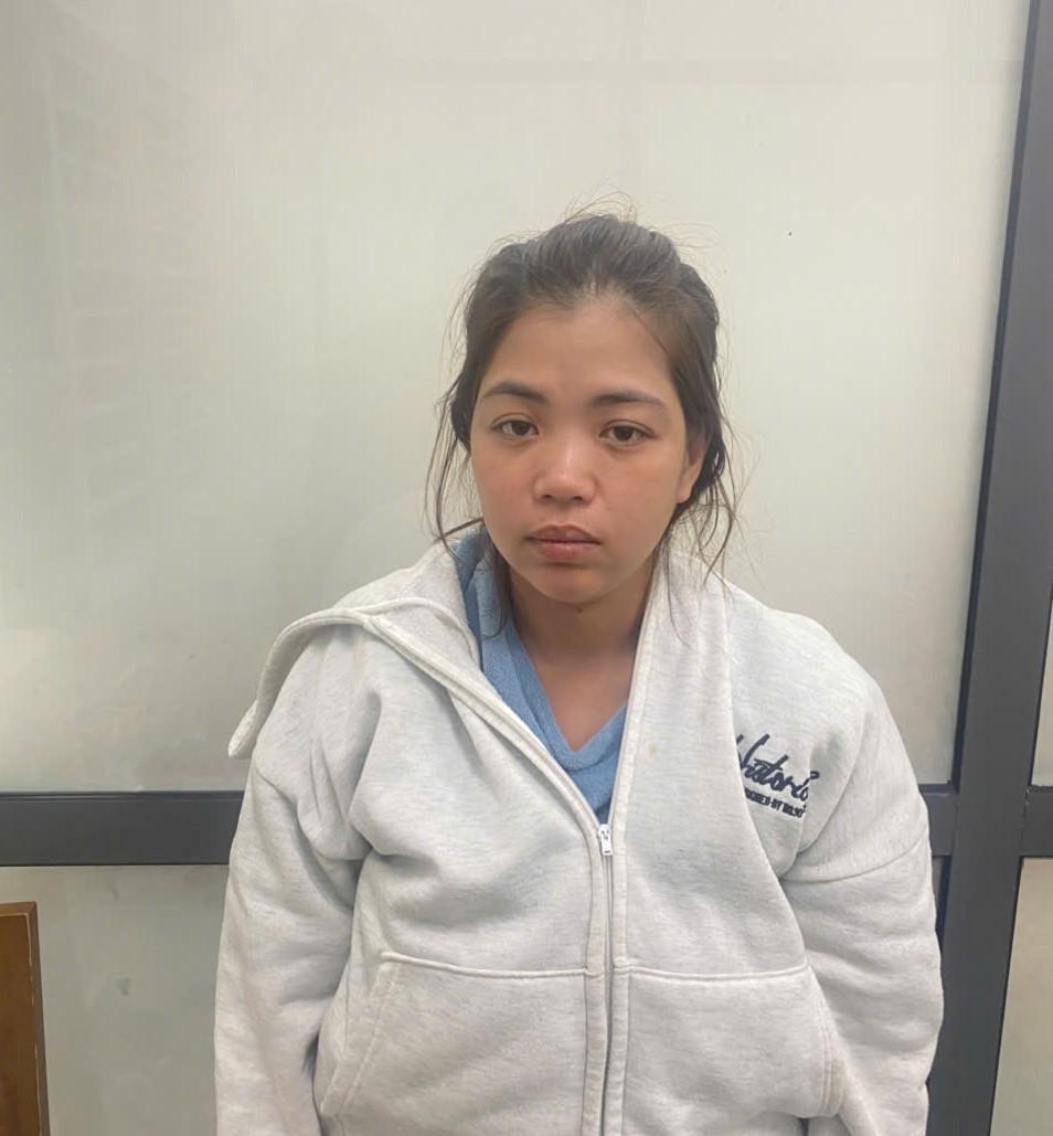 Đối tượng&nbsp;Võ Thị Nga Mi tại cơ quan điều tra. Ảnh: CV.