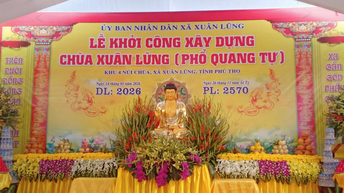 Lễ khởi công xây dựng Chùa Phổ Quang. Ảnh: Tùng Duy.