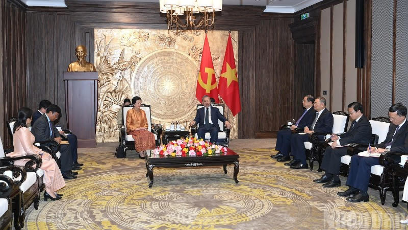 Tổng Bí thư Tô Lâm tiếp Đại sứ Campuchia Chea Kimtha chào từ biệt