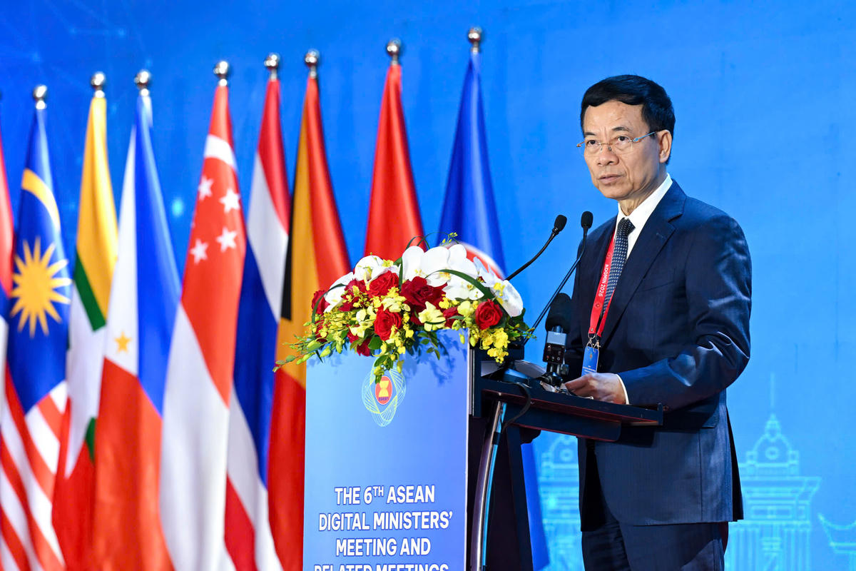 Bộ trưởng Nguyễn Mạnh Hùng phát biểu khai mạc&nbsp;Hội nghị ADGMIN lần thứ 6.