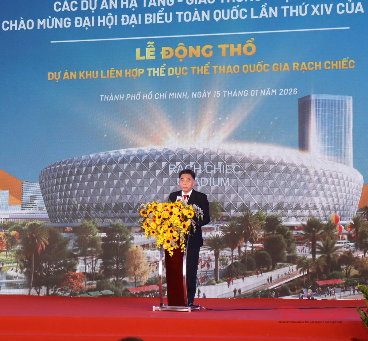 Ông Nguyễn Lộc Hà, Phó Chủ tịch Thường trực UBND TP Hồ Chí Minh phát biểu chỉ đạo tại Lễ động thổ dự án. Ảnh: Hồng Phúc.