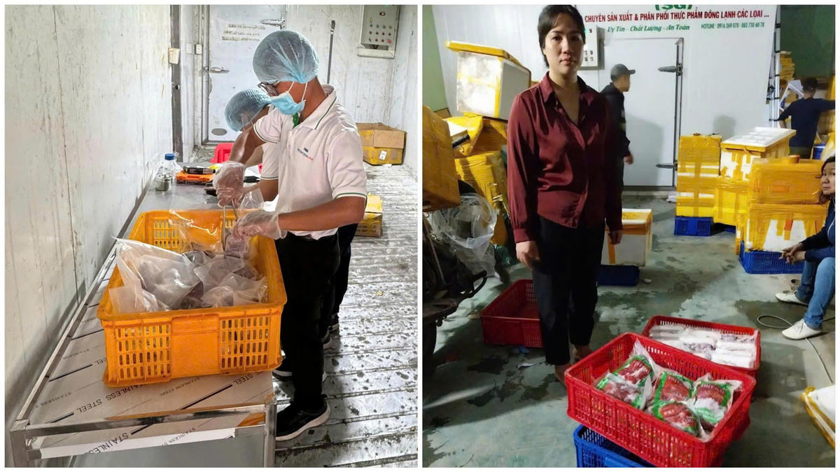Các cơ sở sản xuất, đóng gói của các đối tượng. Ảnh: CA