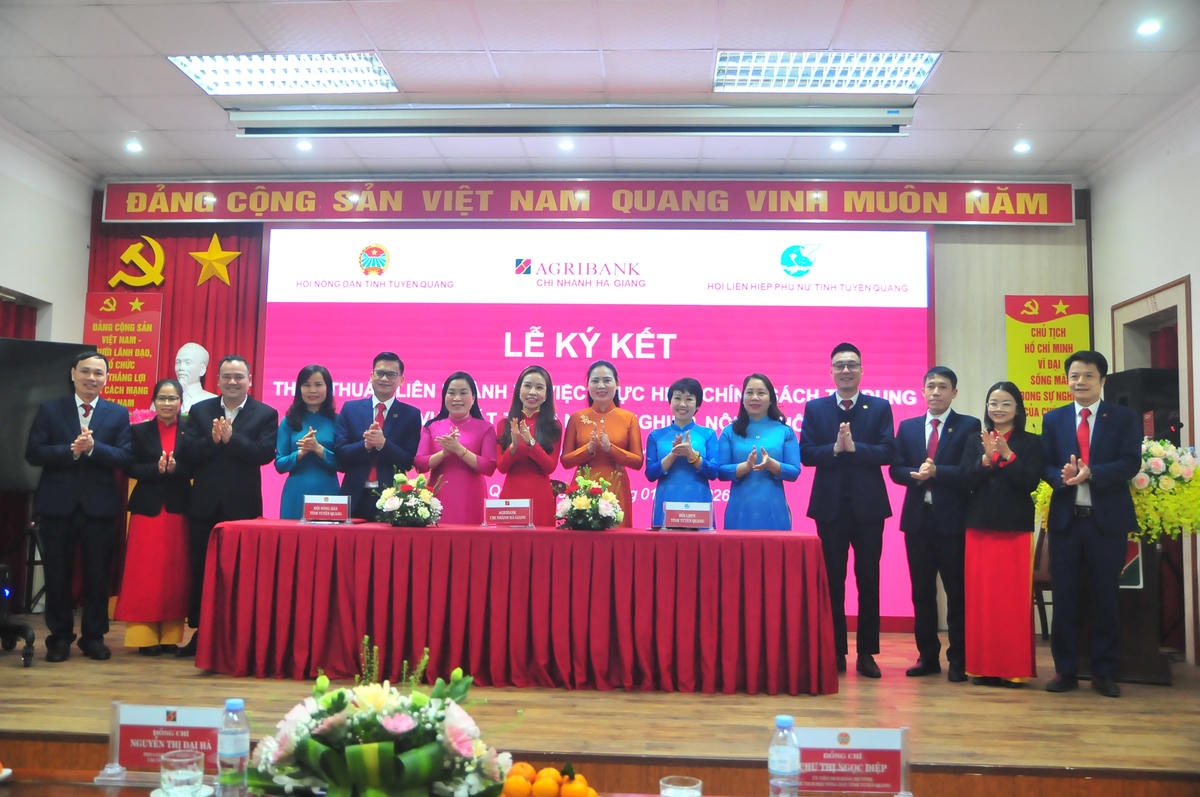 Lễ ký kết liên ngành đã được thực hiện thành công. Ảnh: Xuân Trường