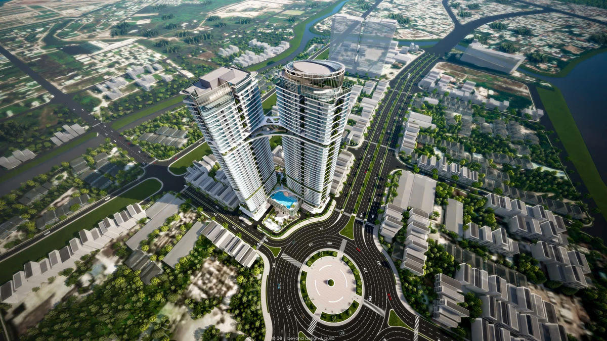 Phối cảnh dự án&nbsp;Emerald Boulevard nằm tại mặt tiền Quốc lộ 13. Ảnh: CĐT.