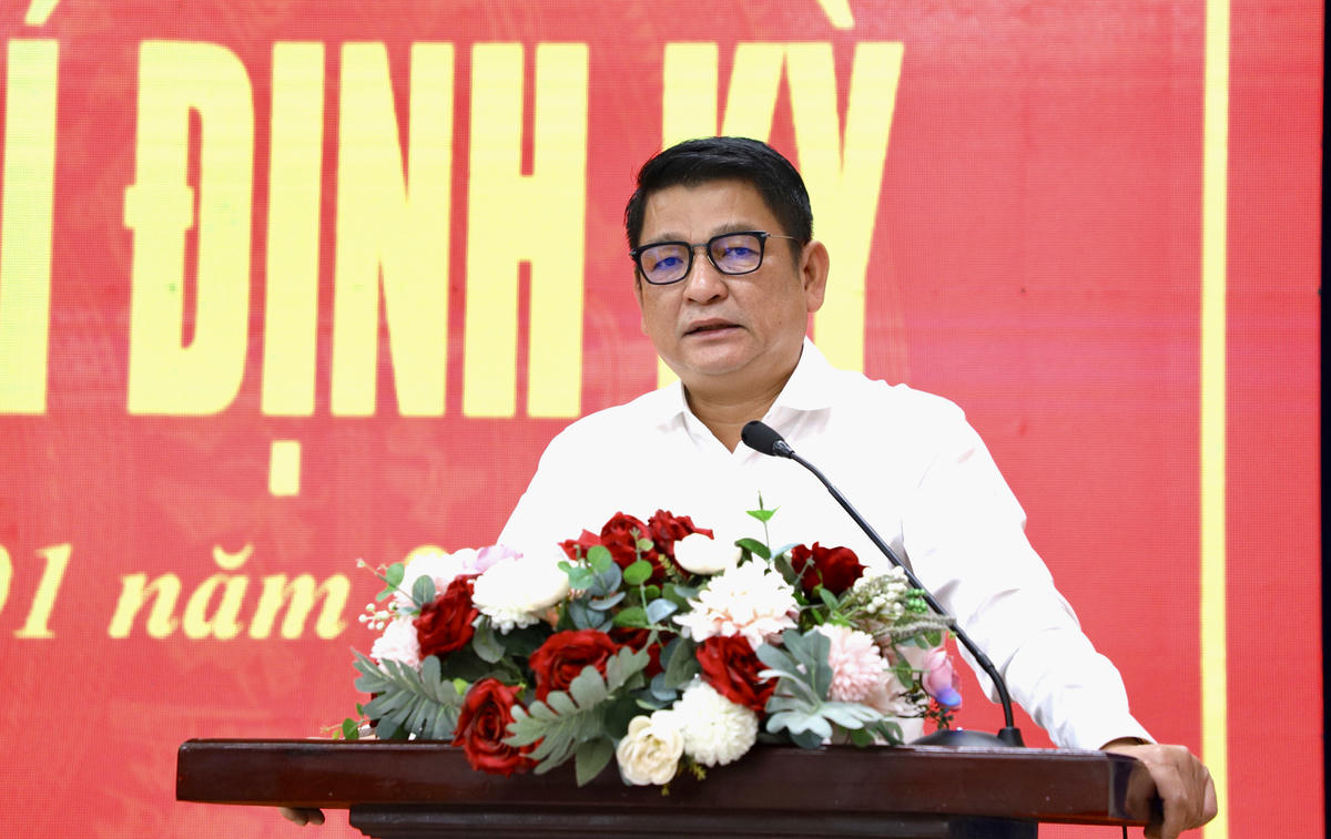 Ông Bùi Quốc Thái - Giám đốc Sở Du lịch An Giang phát biểu. (ảnh: NH)