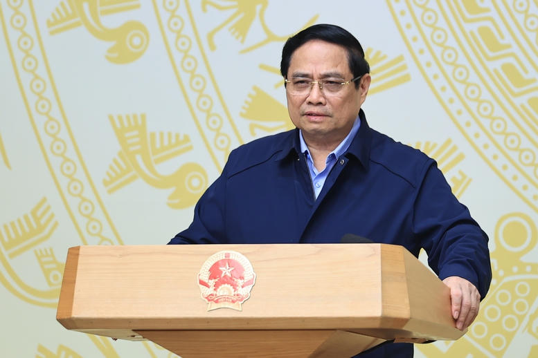 Thủ tướng Phạm Minh Chính phát biểu tại hội nghị. Ảnh: Nhật Bắc