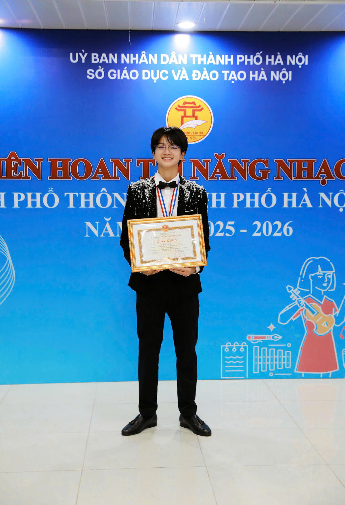 Bài thi piano của Cao Phú Quý được xếp vào nhóm ba tiết mục xuất sắc nhất liên hoan.