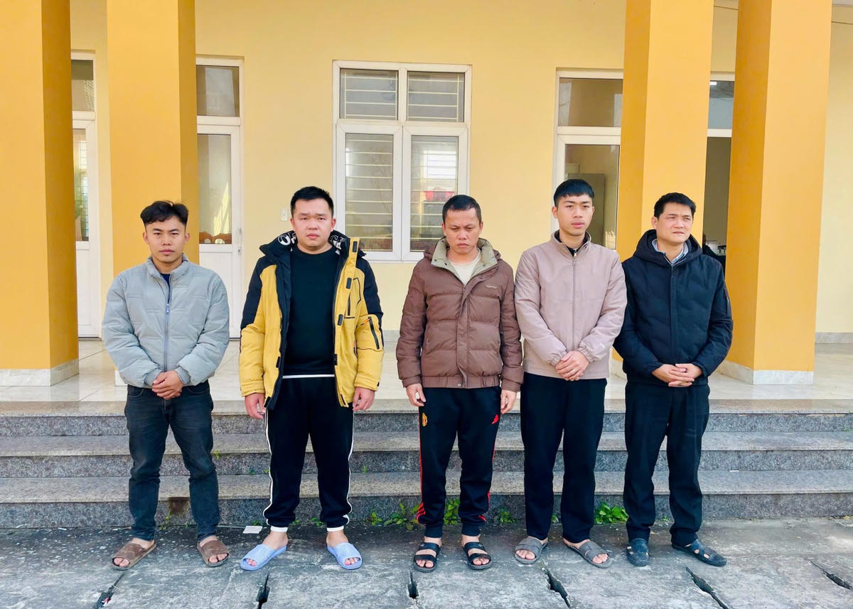 Các đối tượng tại cơ quan điều tra. Ảnh: CAQT