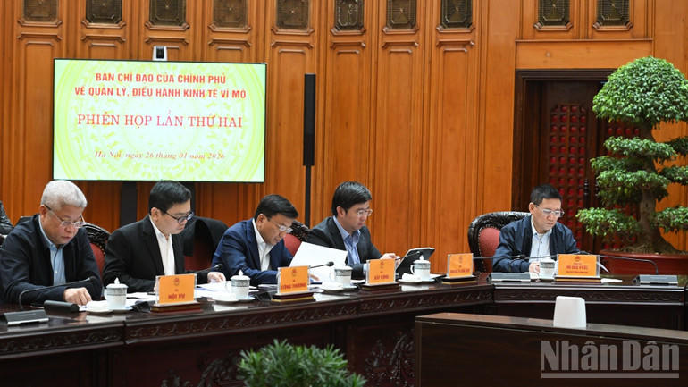 Các thành viên Ban Chỉ đạo tham dự phiên họp. (Ảnh: TRẦN HẢI).