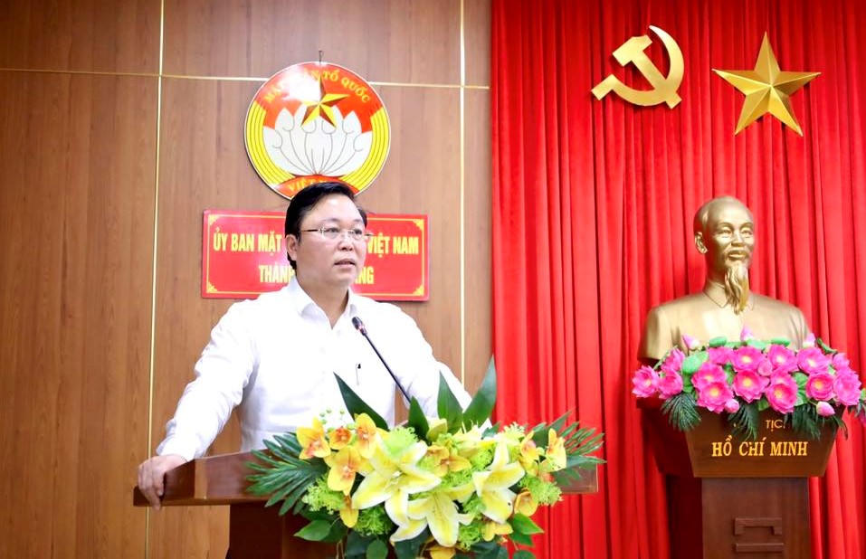 Ông Lê Trí Thanh,&nbsp;Chủ tịch Ủy ban MTTQ Việt Nam TP Đà Nẵng phát biểu tại hội nghị. Ảnh: CV.