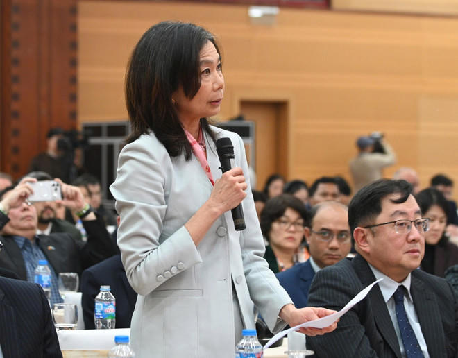 Điều phối viên thường trú Liên hợp quốc tại Việt Nam Pauline Tamesis phát biểu. (Ảnh: Việt Đức/TTXVN)