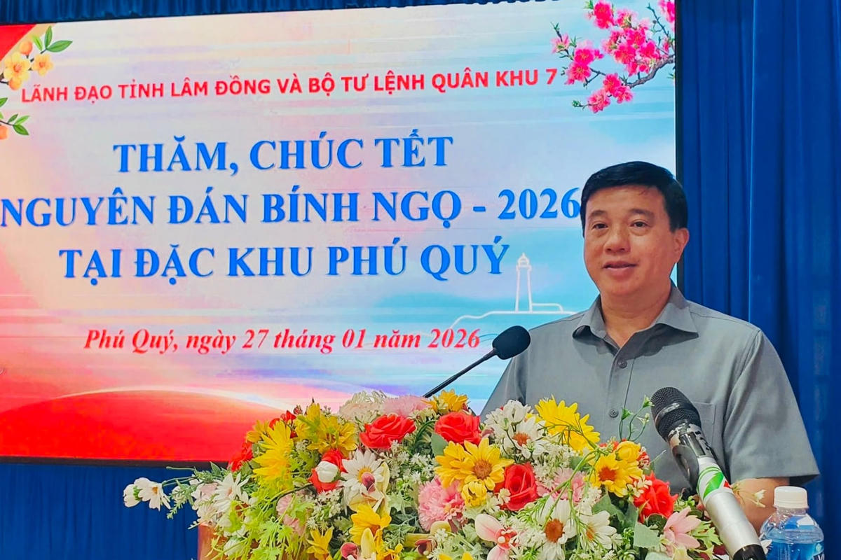 Ông Y Thanh Hà Niê Kđăm, Bí thư Tỉnh ủy tỉnh Lâm Đồng, phát biểu tại buổi lễ. (ảnh CTV)