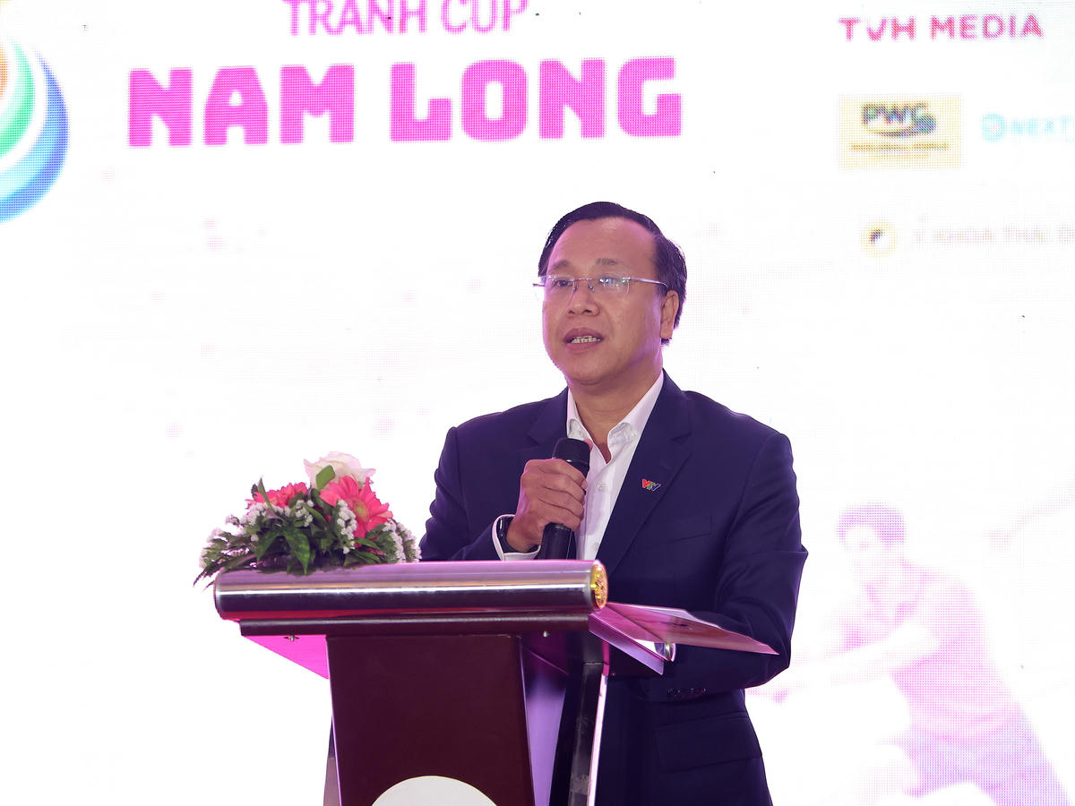 Ông Võ Ngọc Văn Quân - Giám đốc VTV Cần Thơ phát biểu tại buổi họp báo. (ảnh: Trung Phạm)