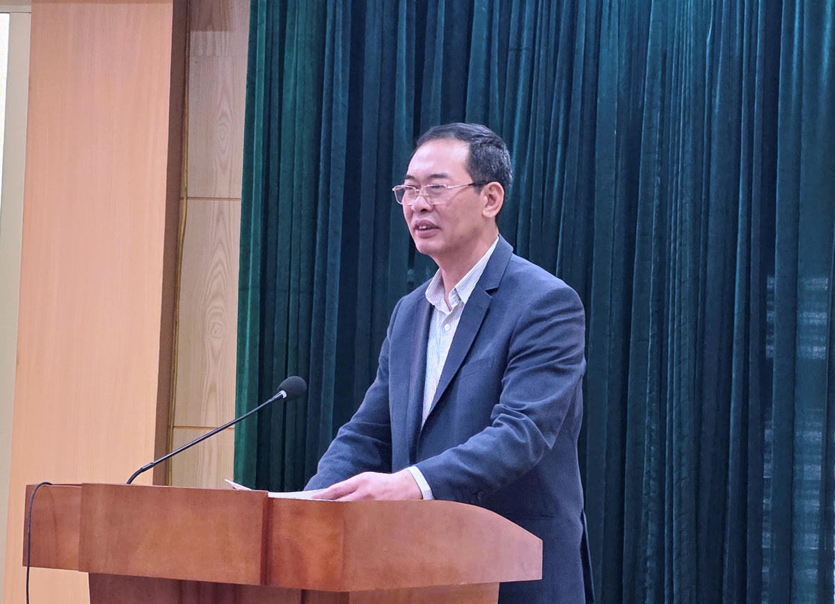 Ông Trịnh Tuấn Sinh, Phó Bí thư Tỉnh ủy, Chủ tịch Ủy ban MTTQ tỉnh Thanh Hóa phát biểu chỉ đạo tại hội nghị. Ảnh: Nguyễn Chung.