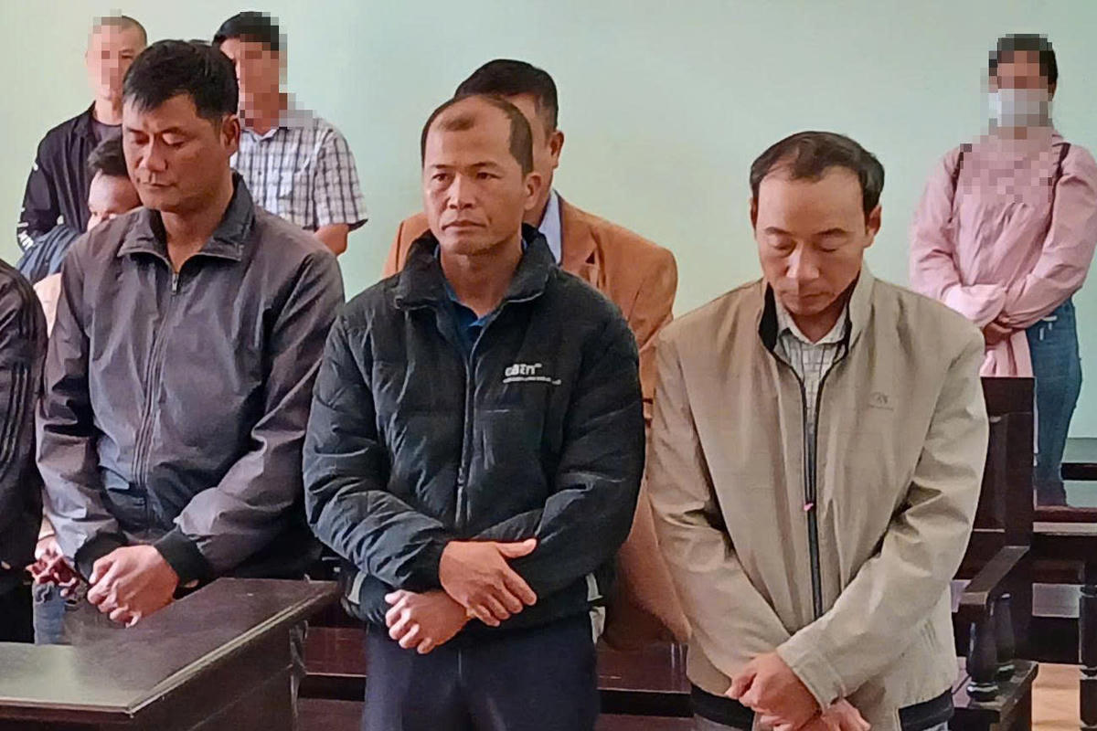 Các bị cáo tại TAND khu vực 10-Gia Lai. Ảnh: CV.