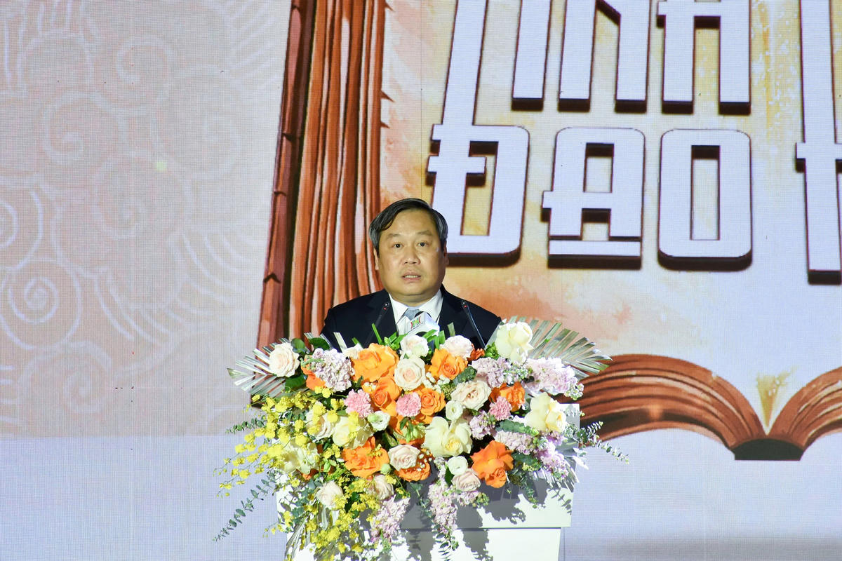 Chủ tịch UBND thành phố Hà Nội Vũ Đại Thắng phát biểu tại buổi lễ.