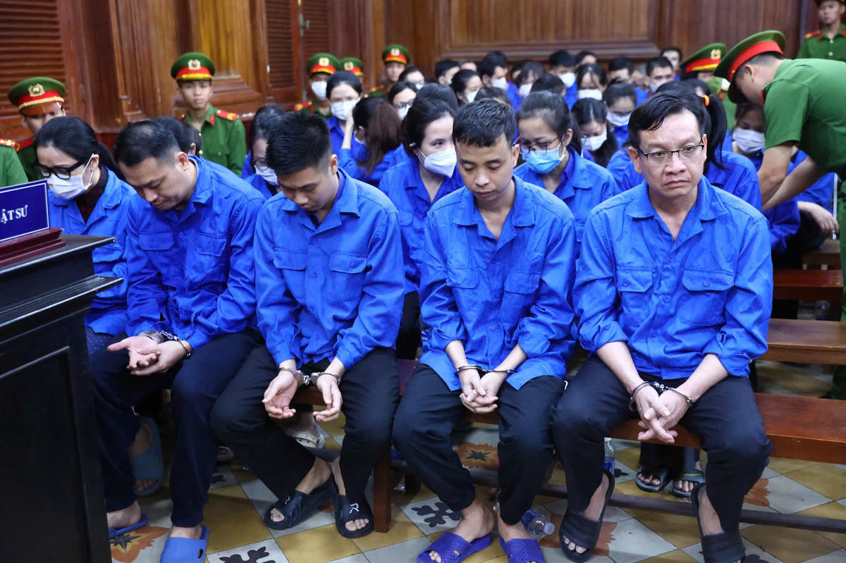 Các bị cáo tại toà. Ảnh: A.T