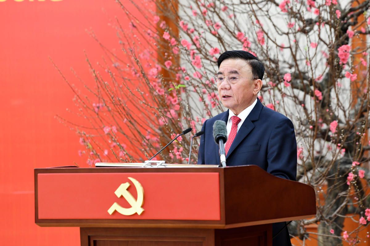 Thường trực Ban Bí thư Trần Cẩm Tú phát biểu tại buổi lễ (Ảnh: Lâm Hiển)