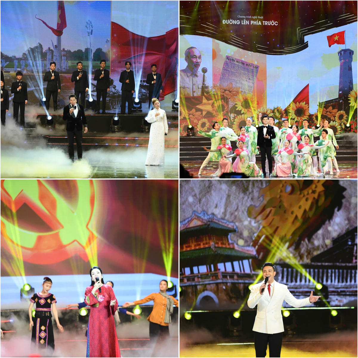 Nhiều nghệ sĩ được công chúng yêu mến tham gia biểu diễn như NSND Quốc Hưng, NSƯT Tân Nhàn, các ca sĩ Đông Hùng, Tạ Quang Thắng, Đào Mác, Thu Hằng... Ảnh: Phạm Sỹ.