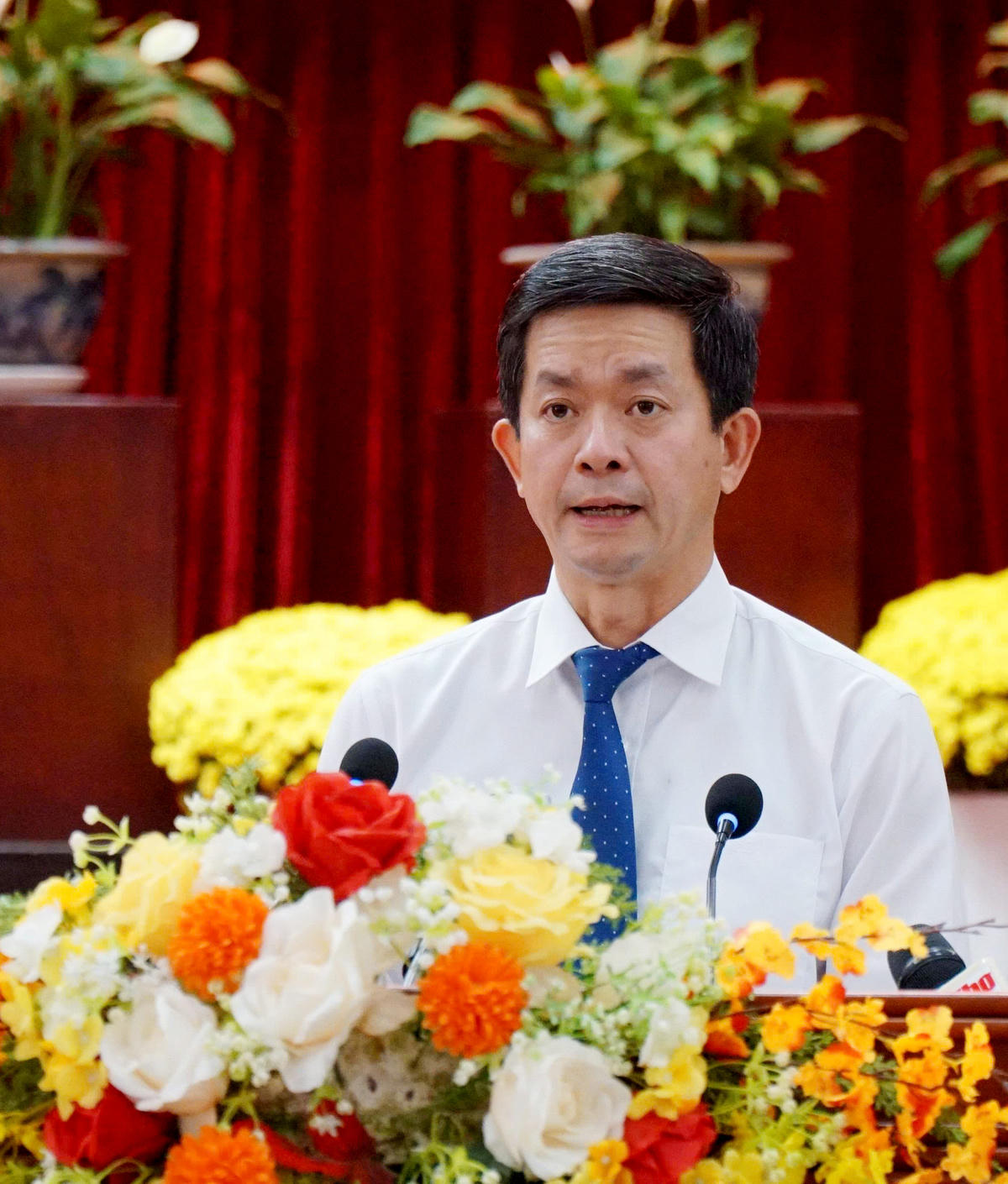 Bí thư Thành ủy Cần Thơ Lê Quang Tùng phát biểu tại buổi họp mặt. Ảnh Trung Kiên.&nbsp;