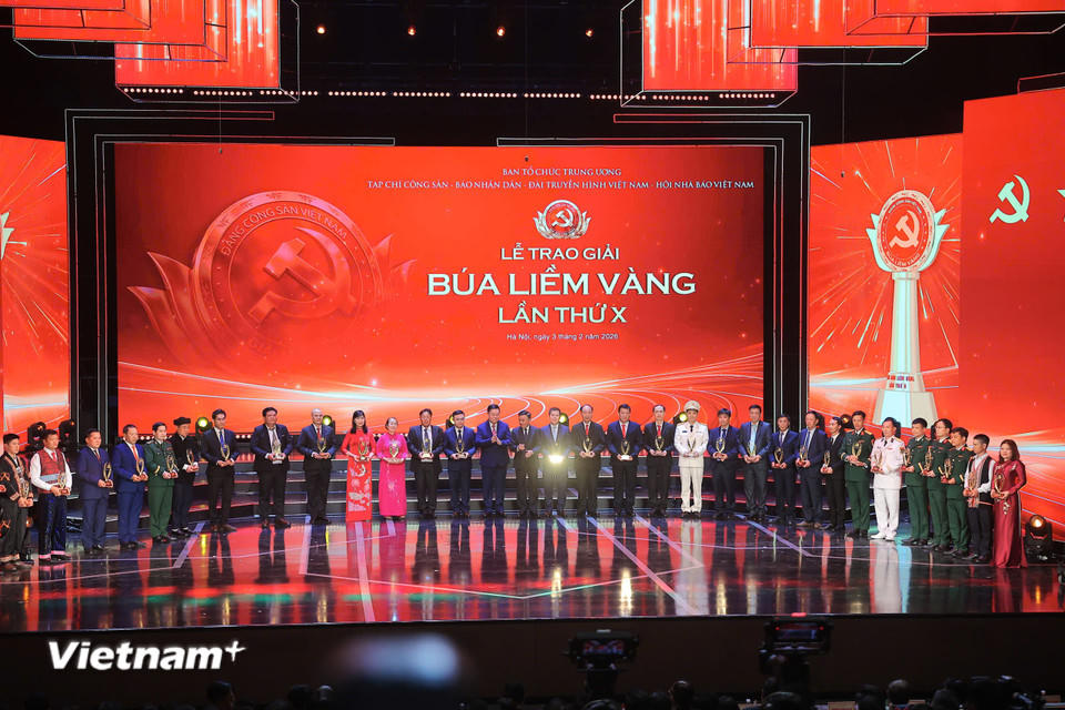 Lễ tuyên dương 96 bí thư chi bộ xuất sắc. (Ảnh: Hoài Nam/Vietnam+).