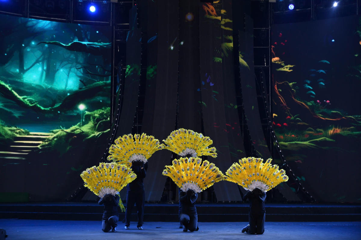 Nghệ sĩ Nhà hát Múa rối Việt Nam biểu diễn những động tác điêu luyện, thổi hồn vào từng nhân vật rối. Ảnh: Phạm Sỹ.